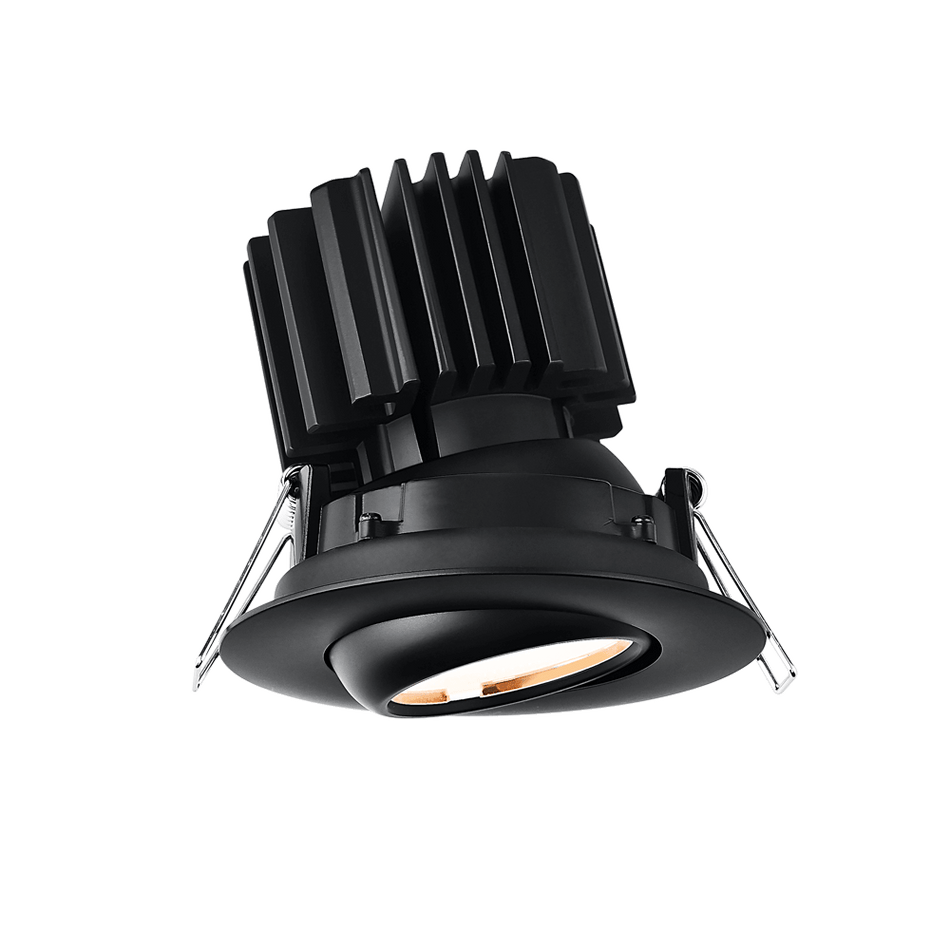Tangra 3" Gimbal Round Flat Wide Trim Black | L3G-RFW-BK