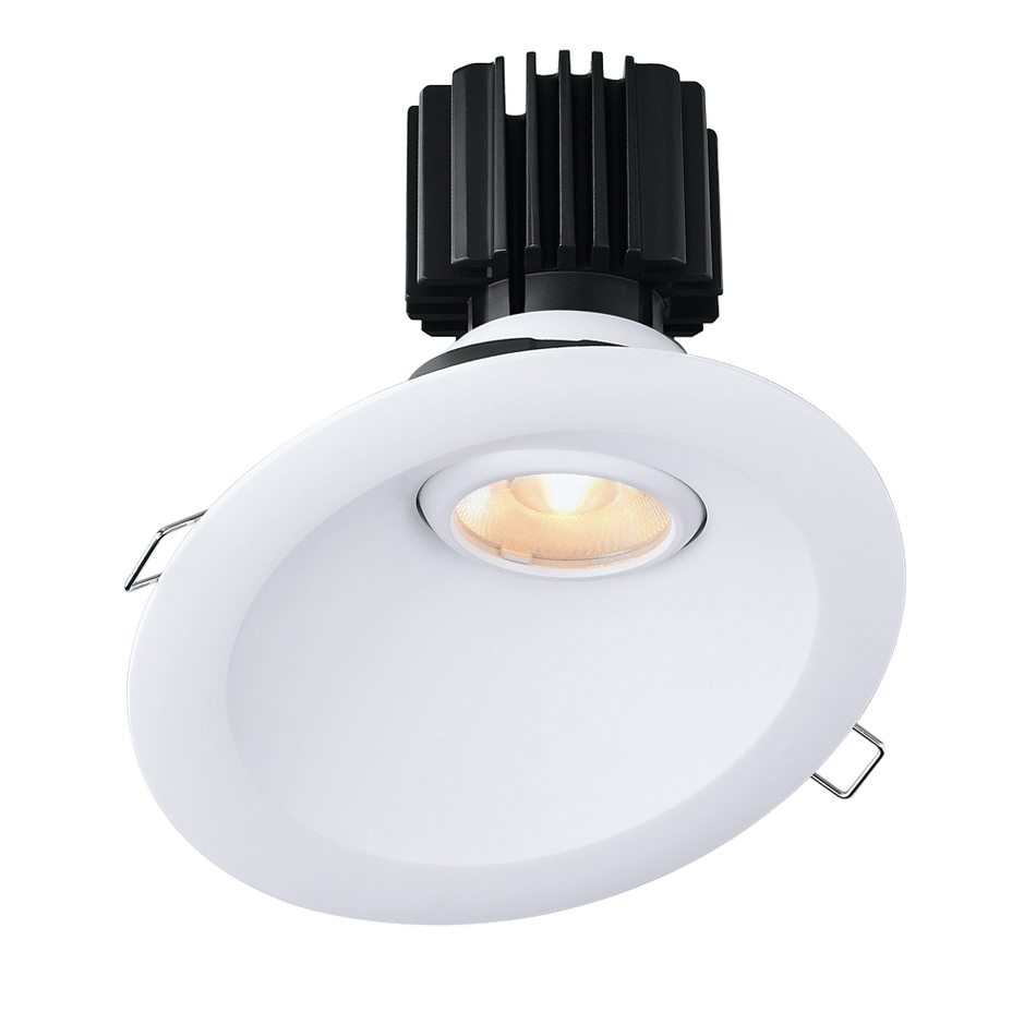 Tangra 4" Gimbal Round Sloped Wide Trim White | L3G-RSW-WH