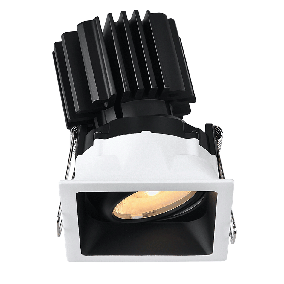 Tangra 3" Gimbal Square Recessed Thin Trim White/Black | L3G-SRT-WB