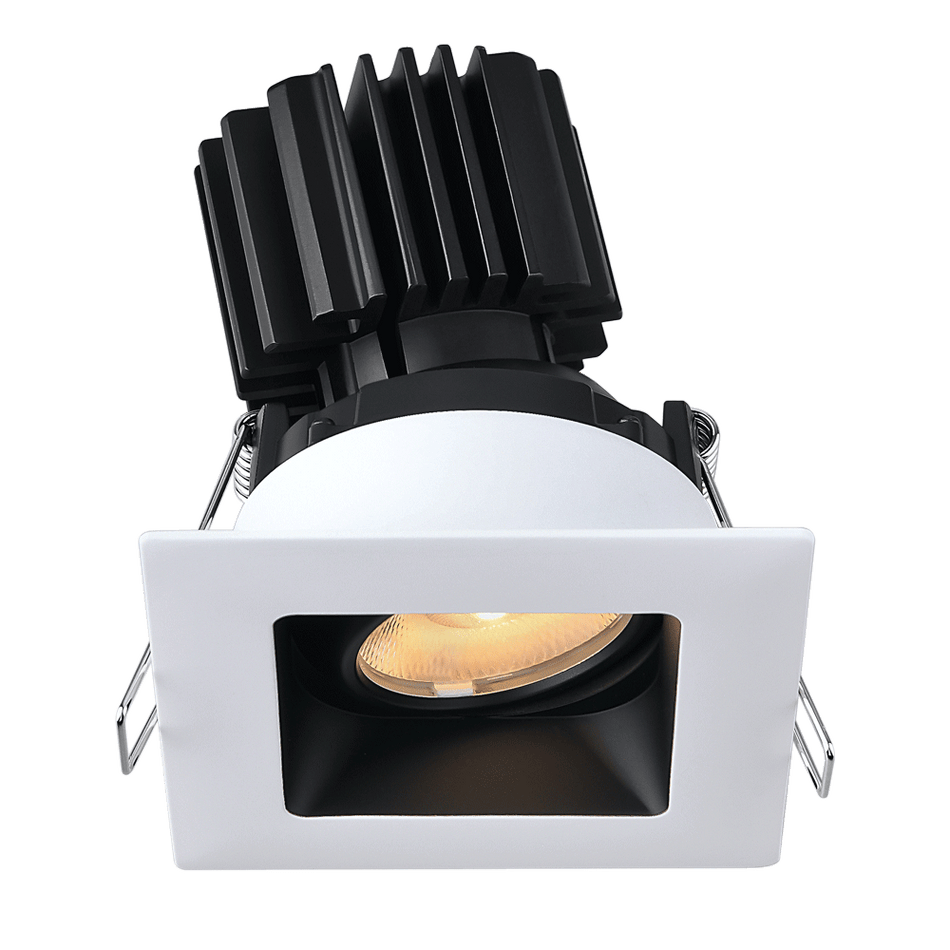 Tangra 3" Gimbal Square Recessed Wide Trim White/Black | L3G-SRW-WB