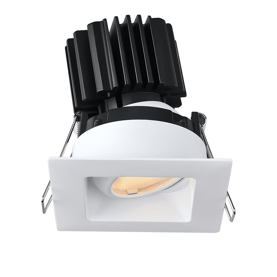 Tangra 3" Gimbal Square Recessed Wide Trim White | L3G-SRW-WH