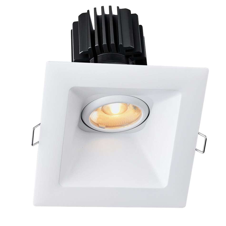 Tangra 4" Gimbal Square Sloped Wide Trim White | L3G-SSW-WH