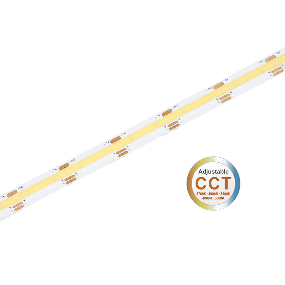 Lotus 5CCT 2700-5000K COB LED Tape, 24V, IP20, 100 ft Roll | LBL-COB-TW5CCT-IP20-100FT