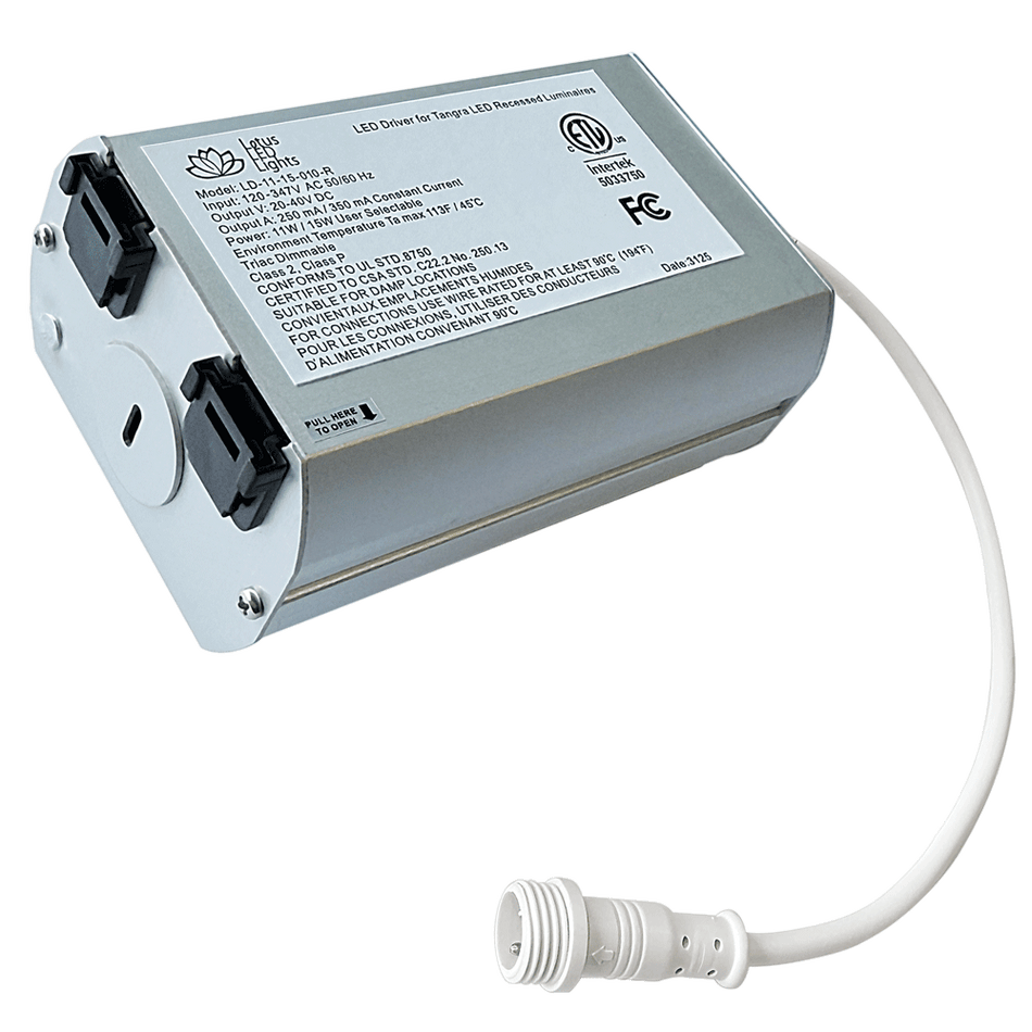 Lotus LED 11W/15W Selectable 0-10V Dimmable Driver 120-347V Residential J-Box (LD-11-15-010-R) | LD-11-15