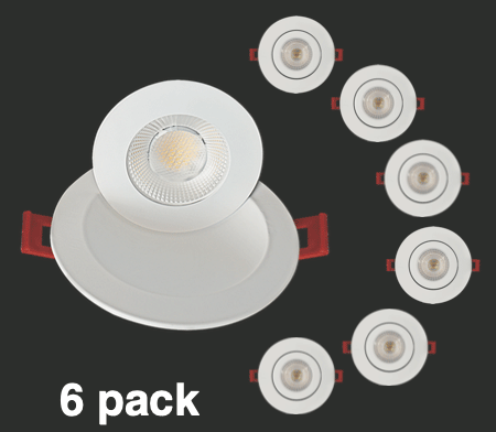 Lotus 6 Pack of 4" Round Floating Gimbal 9W 5CCT White CRI90+ | LED-4-S9W-xx-FG-6P