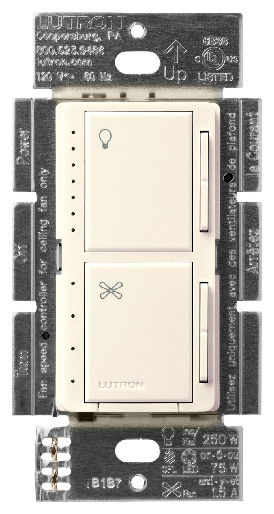 Lutron Maestro Dual Control - LED+ Dimmer and 4-Speed Quiet Fan Control | MACL-LFQ