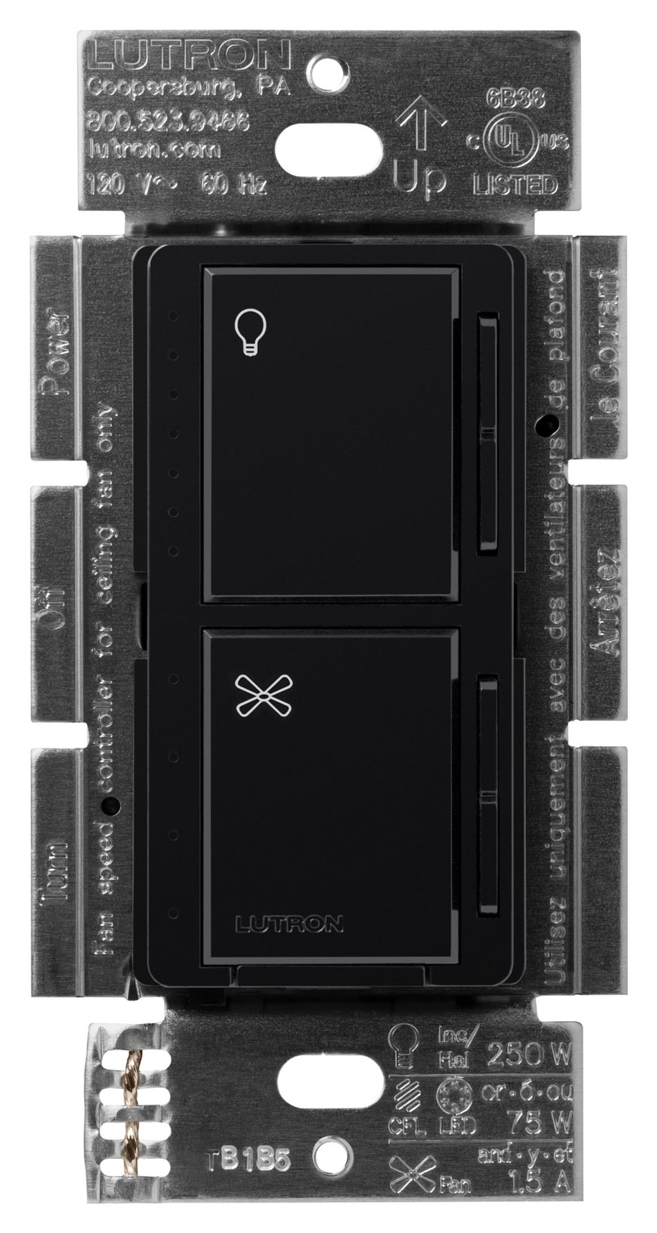 Lutron Maestro Dual Control - LED+ Dimmer and 4-Speed Quiet Fan Control | MACL-LFQ