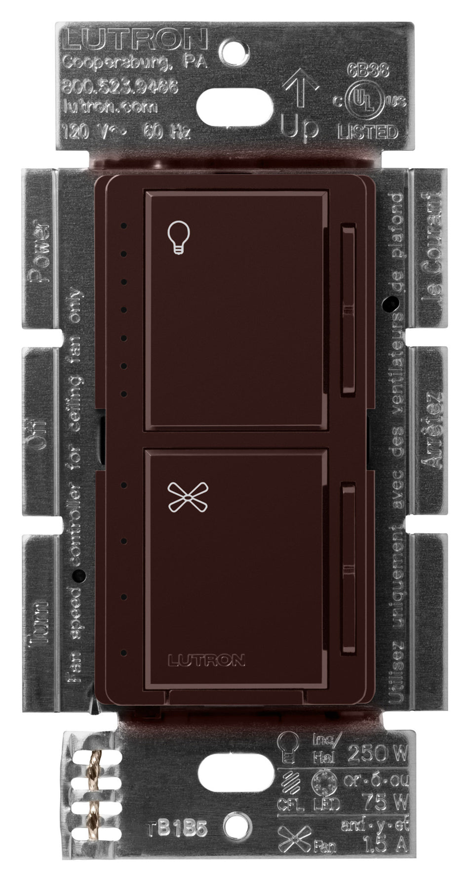 Lutron Maestro Dual Control - LED+ Dimmer and 4-Speed Quiet Fan Control | MACL-LFQ