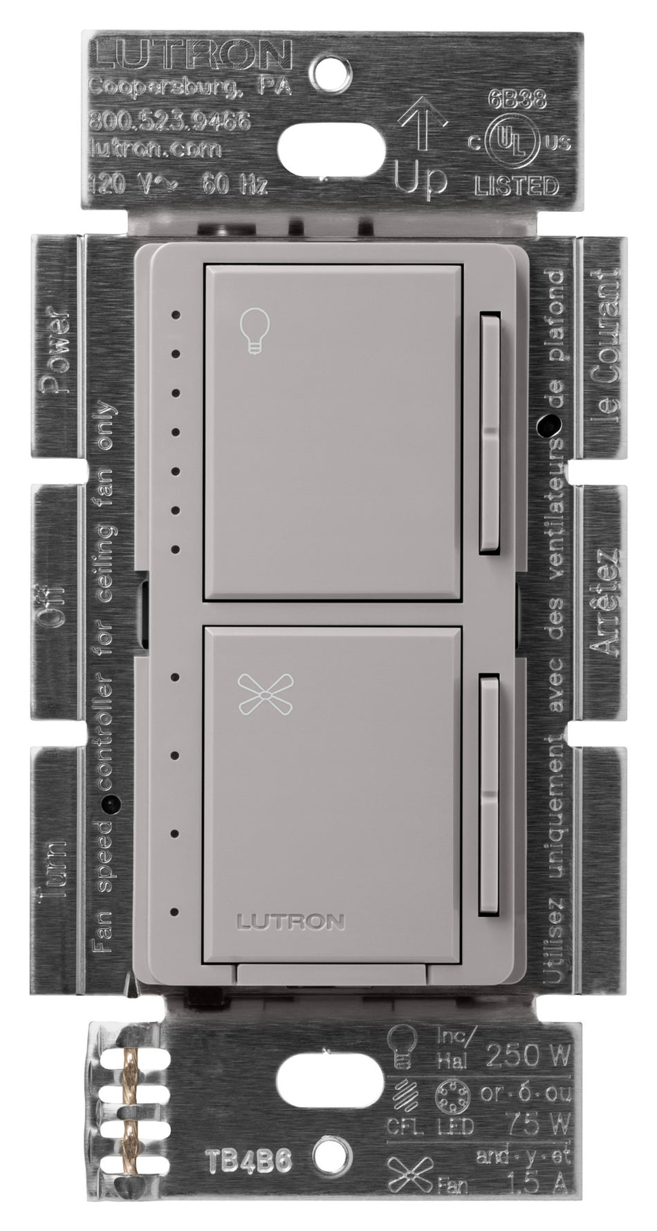 Lutron Maestro Dual Control - LED+ Dimmer and 4-Speed Quiet Fan Control | MACL-LFQ
