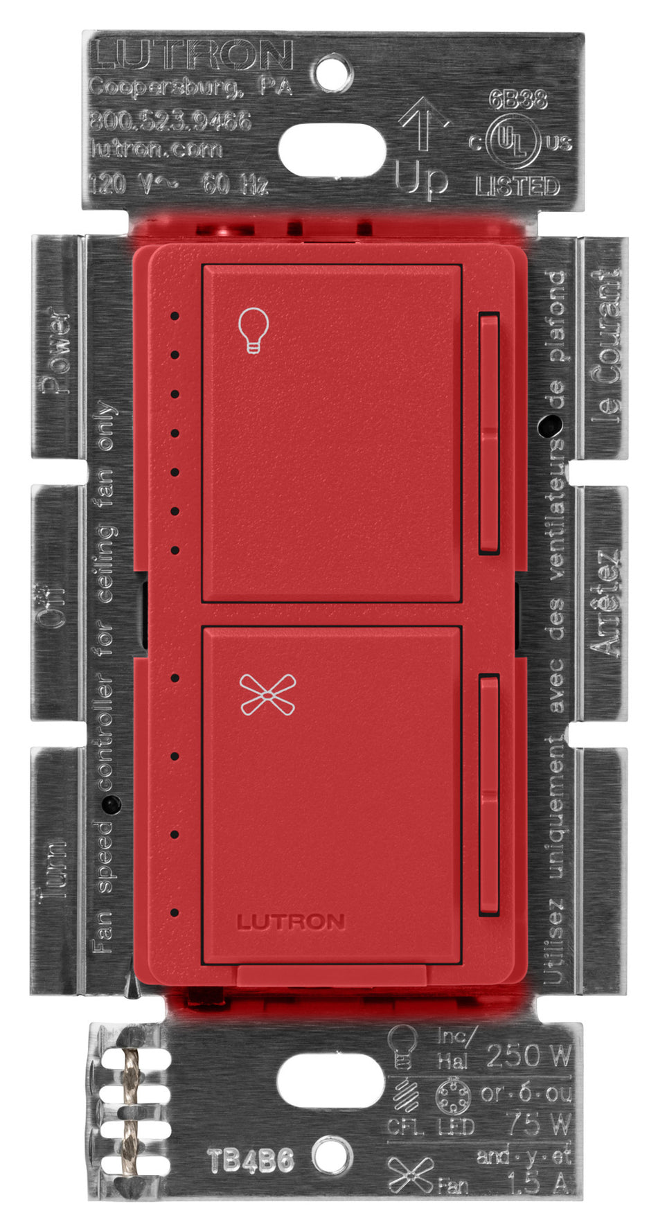 Lutron Maestro Dual Control - LED+ Dimmer and 4-Speed Quiet Fan Control | MACL-LFQ