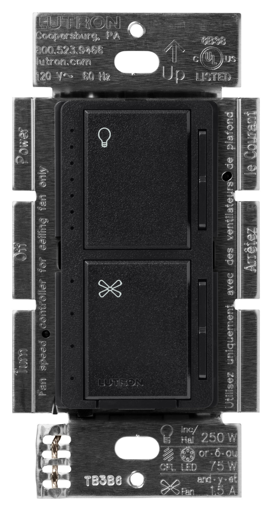 Lutron Maestro Dual Control - LED+ Dimmer and 4-Speed Quiet Fan Control | MACL-LFQ