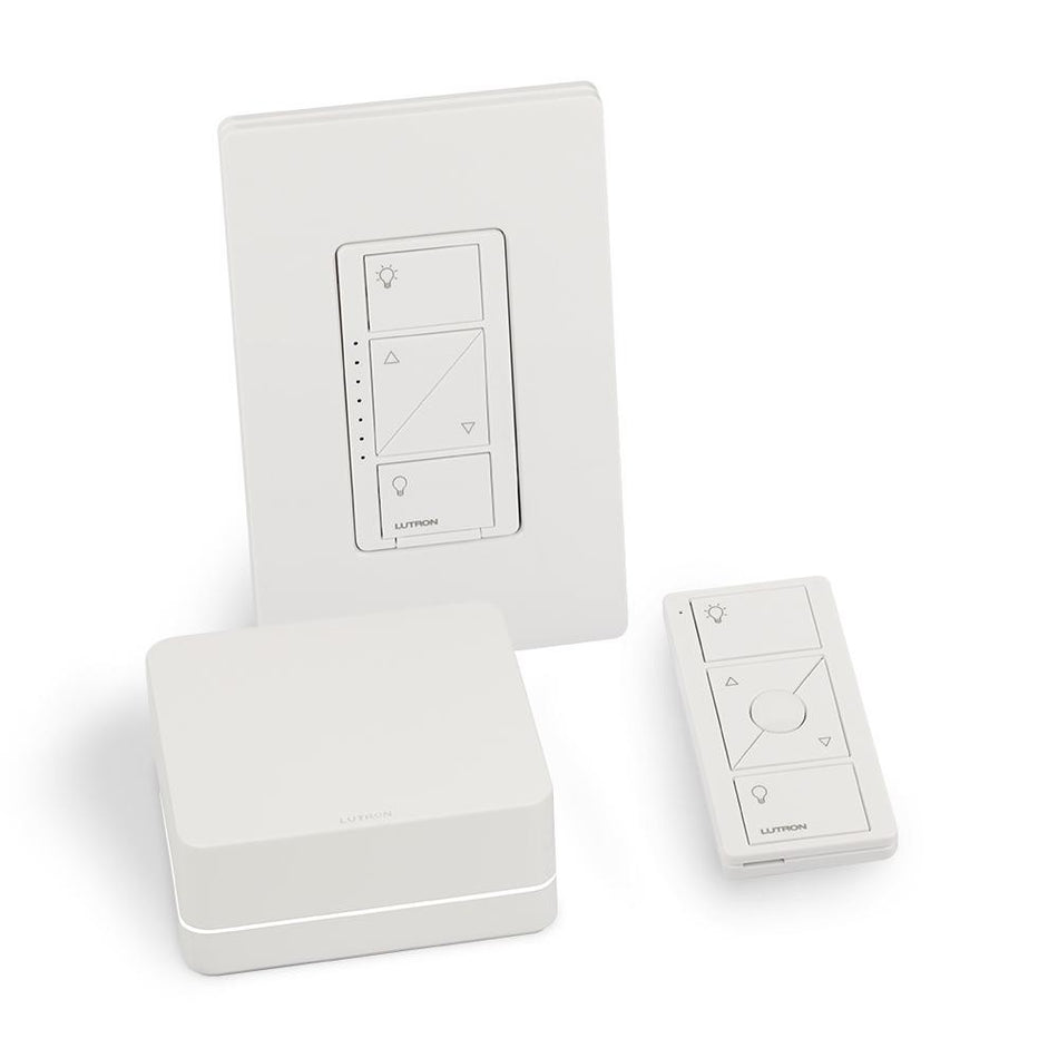 Lutron Caséta Smart Dimmer Kit - Hub + Plug-In Dimmer + Pedestal | P-BDG-PKG1W-C