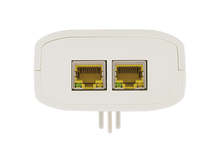 Close-up of the Comtrend PG-9182PoE showing two PoE-capable Gigabit Ethernet ports and status LEDs.