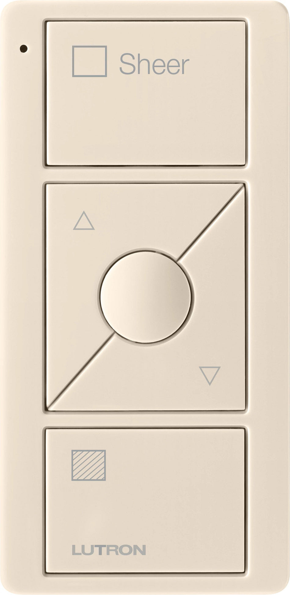 Lutron Pico 3-Button Wireless Remote for Sheer Shades - Raise/Lower with Text | PJ2-3BRL-S04