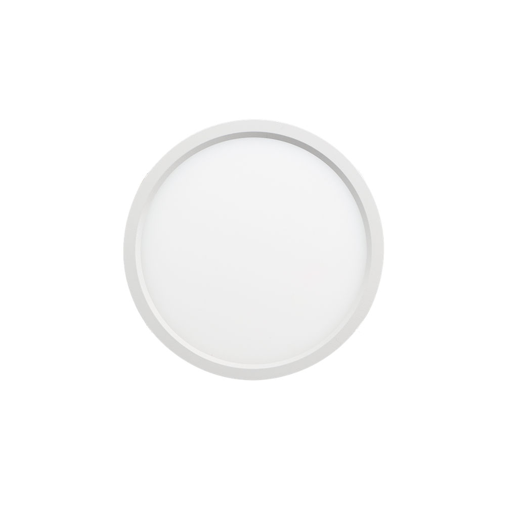 Product Display Visual of the SKU: RENO-S7R-MCCT-WH 15W for Marketing of theReno 7" Slim Surface Round | RENO-S7R-MCCT-WH 15W