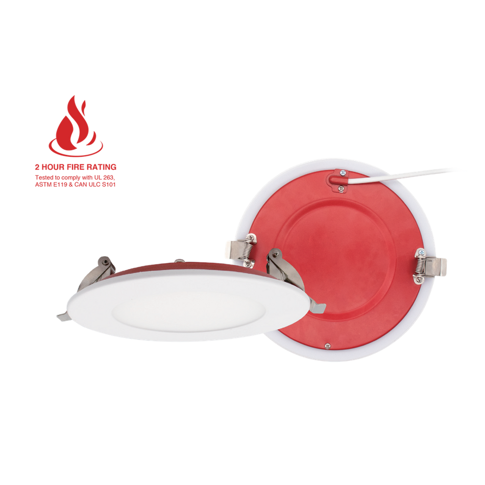 4" Round Fire-Rated Slim Recessed Downlight | RENO-4-S12W-MCCT-WH-FR
