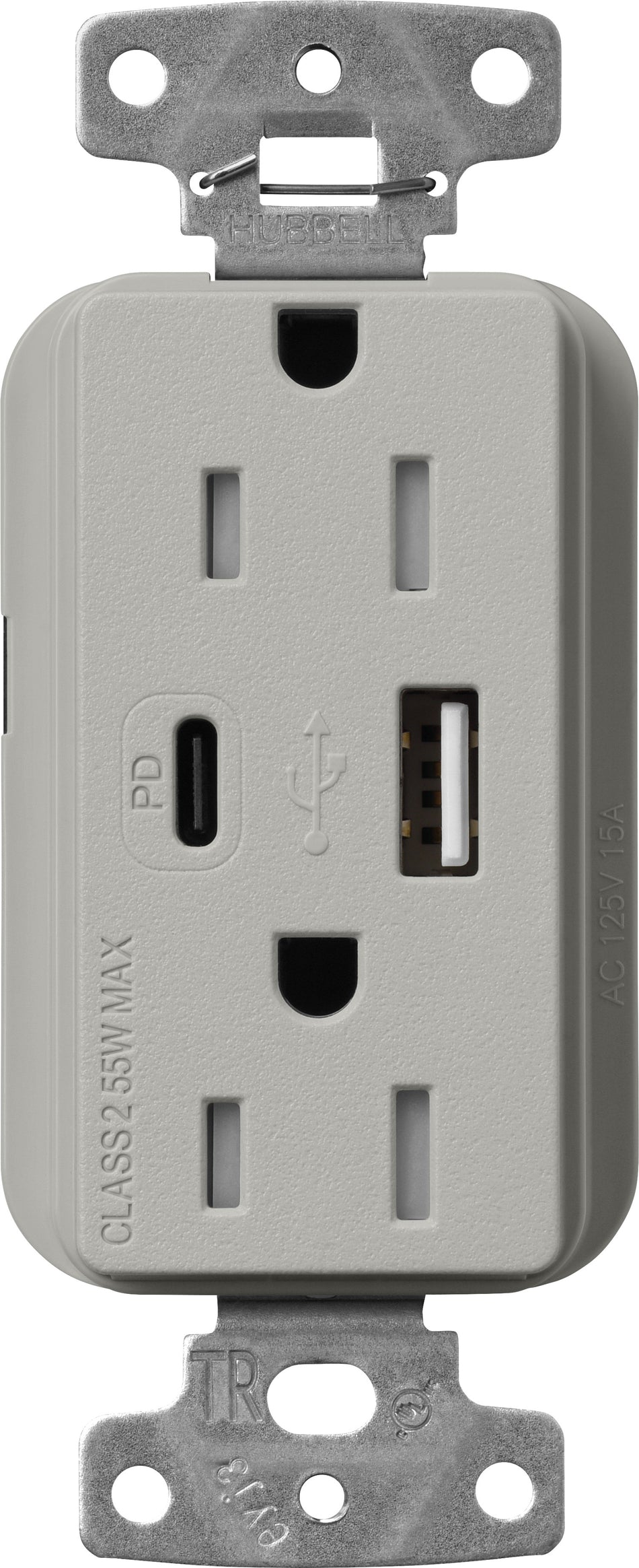 Lutron Claro SCR-15-ACTR-EP USB-A + USB-C PD duplex receptacle, satin finish, Espresso