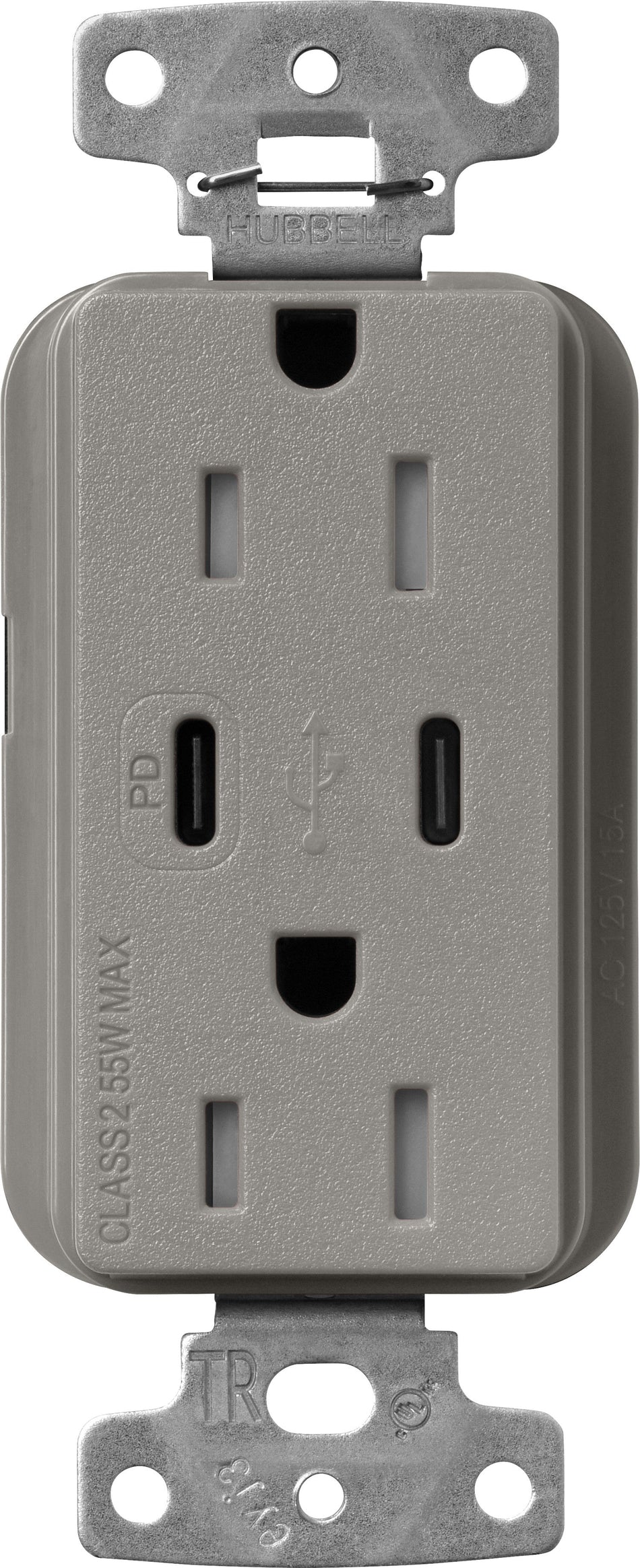 Lutron Satin Colors 15A Tamper-Resistant Outlet - Dual 55W USB-C Power Delivery | SCR-15-CCTR