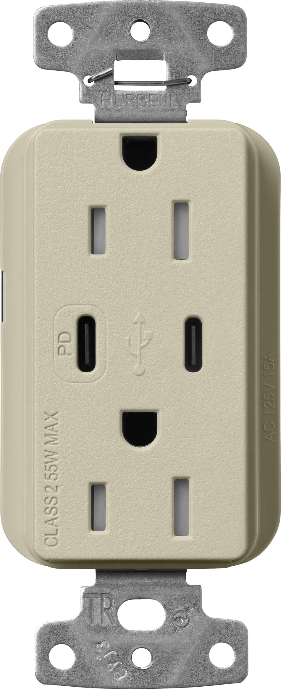 Lutron Satin Colors 15A Tamper-Resistant Outlet - Dual 55W USB-C Power Delivery | SCR-15-CCTR