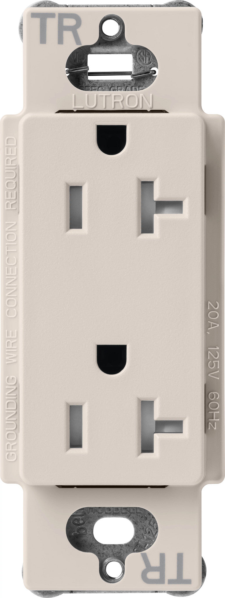 Lutron Satin Colors 20A Tamper-Resistant Duplex Receptacle - High-Capacity Wall Outlet | SCRS-20-TR