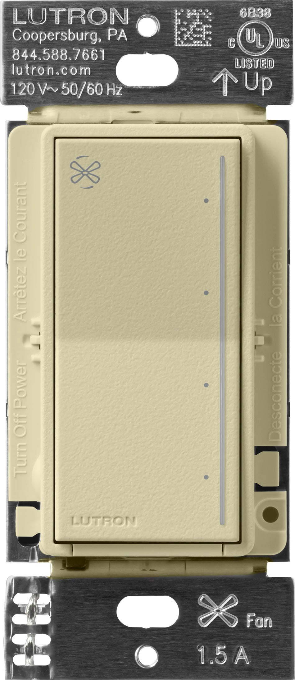 Lutron Sunnata Touch Fan Speed Control - 4-Speed, Single Pole (Neutral Required) | ST-FSQ-N