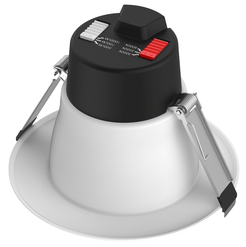 4" Round Commercial 3CCT 3 Power Levels 120-347V Dimmable 0-10V Wet Type IC Air-Tight CRI 90+ | TP120-347-RT4-C-DIM-G1-ES