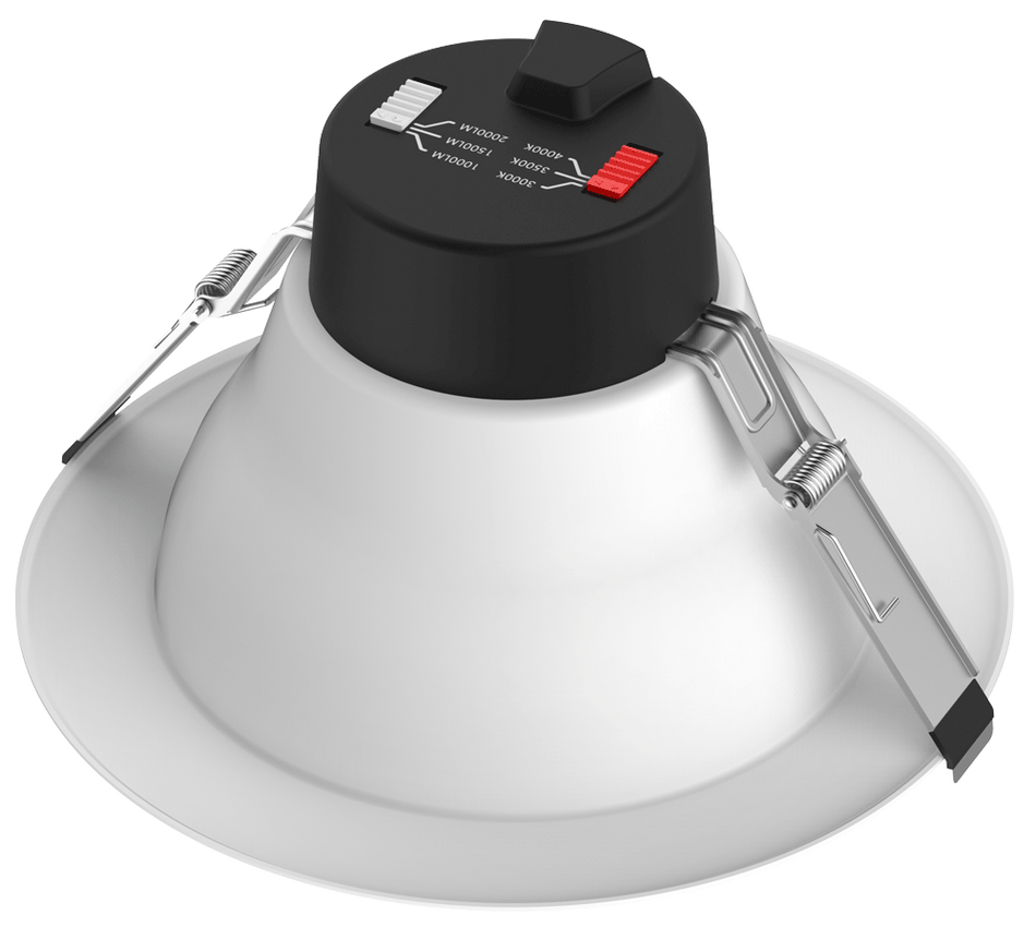 8" Round Commercial 3CCT 3 Power Levels 120-347V Dimmable 0-10V Wet Type IC Air-Tight CRI 90+ | TP120-347-RT8-C-DIM-G1-ES