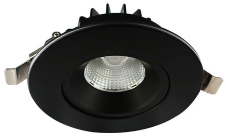 Black recessed ceiling light on a white background