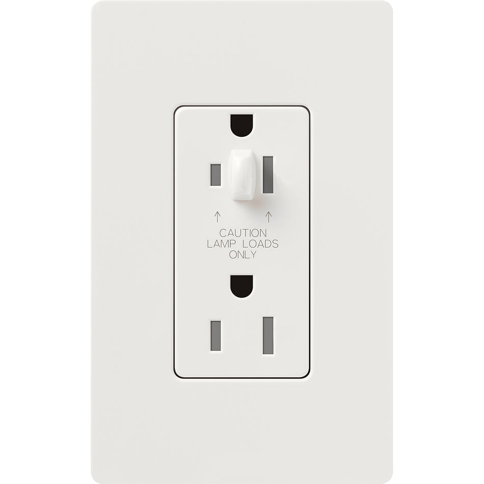 Lutron Claro 15A Half-Dimming Receptacle - For Lamps Only (Black) | CAR-15-HDTR-XX-C