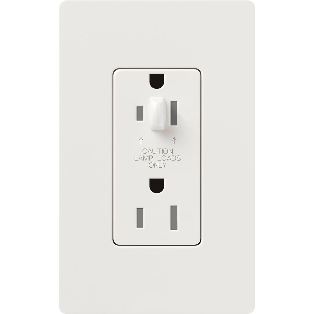 Product Display Visual of the SKU: CAR-15-HDTR-WH-C for Marketing of theLutron Half Dimming Tamper-Resistant Receptacles - 15A 120/125V | CAR-15-HDTR-XX