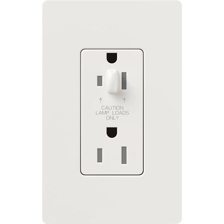Product Display Visual of the SKU: CAR-15-HDTR-WH-C for Marketing of theLutron Half Dimming Tamper-Resistant Receptacles - 15A 120/125V | CAR-15-HDTR-XX