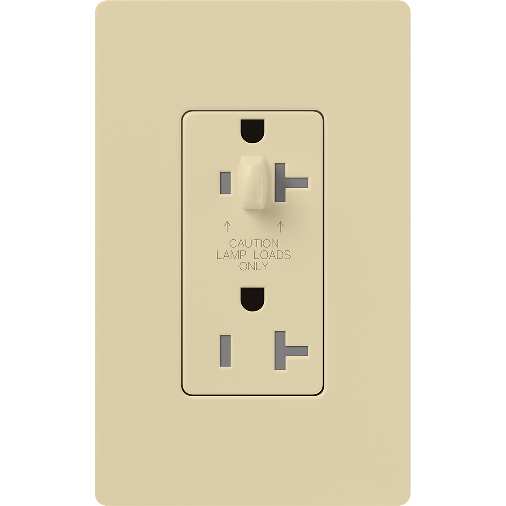 Product Display Visual of the SKU: CAR-20-HDTR-WH-C for Marketing of theLutron Half Dimming Tamper-Resistant Receptacles - 15A 120/125V | CAR-20-HDTR-XX