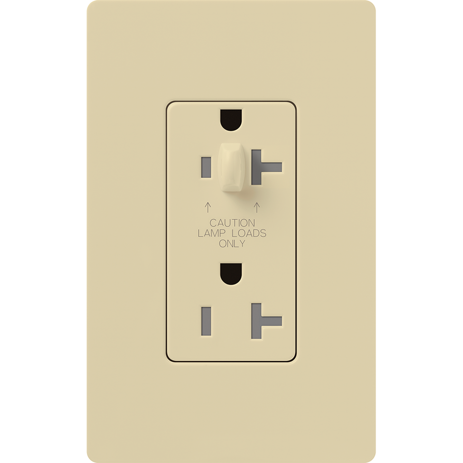 Product Display Visual of the SKU: CAR-20-HDTR-WH-C for Marketing of theLutron Half Dimming Tamper-Resistant Receptacles - 15A 120/125V | CAR-20-HDTR-XX