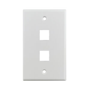 Product Marketing image of the Grid Networking SKU JKWP2-WH - 2-Port Keystone Wall Plate - White, 10-Pack | For Cat5e/Cat6/Cat6A Jacks | JKWP2-WH
