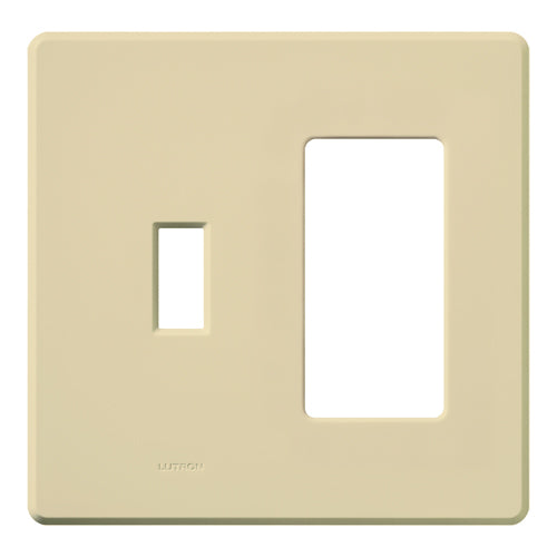Lutron Fassada 2-Gang Wall Plate - 1 Traditional & 1 Designer Opening | FG-2-TD