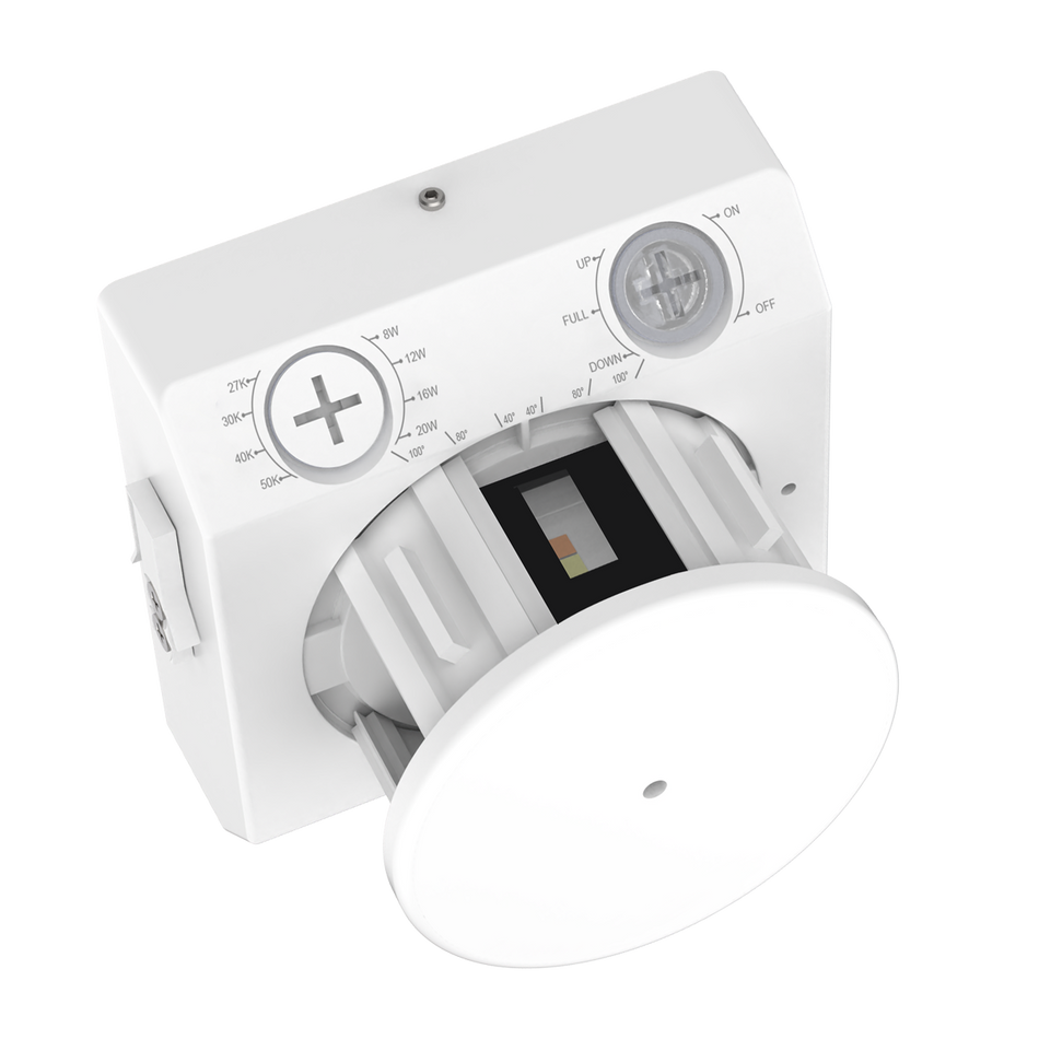 Clair Obscure - Changeable Silhouette Wall Light - Selectable Wattage 8/12/16/20W - Selectable CCT 2700/3000/4000/5000K - 120-347V — Finish: White