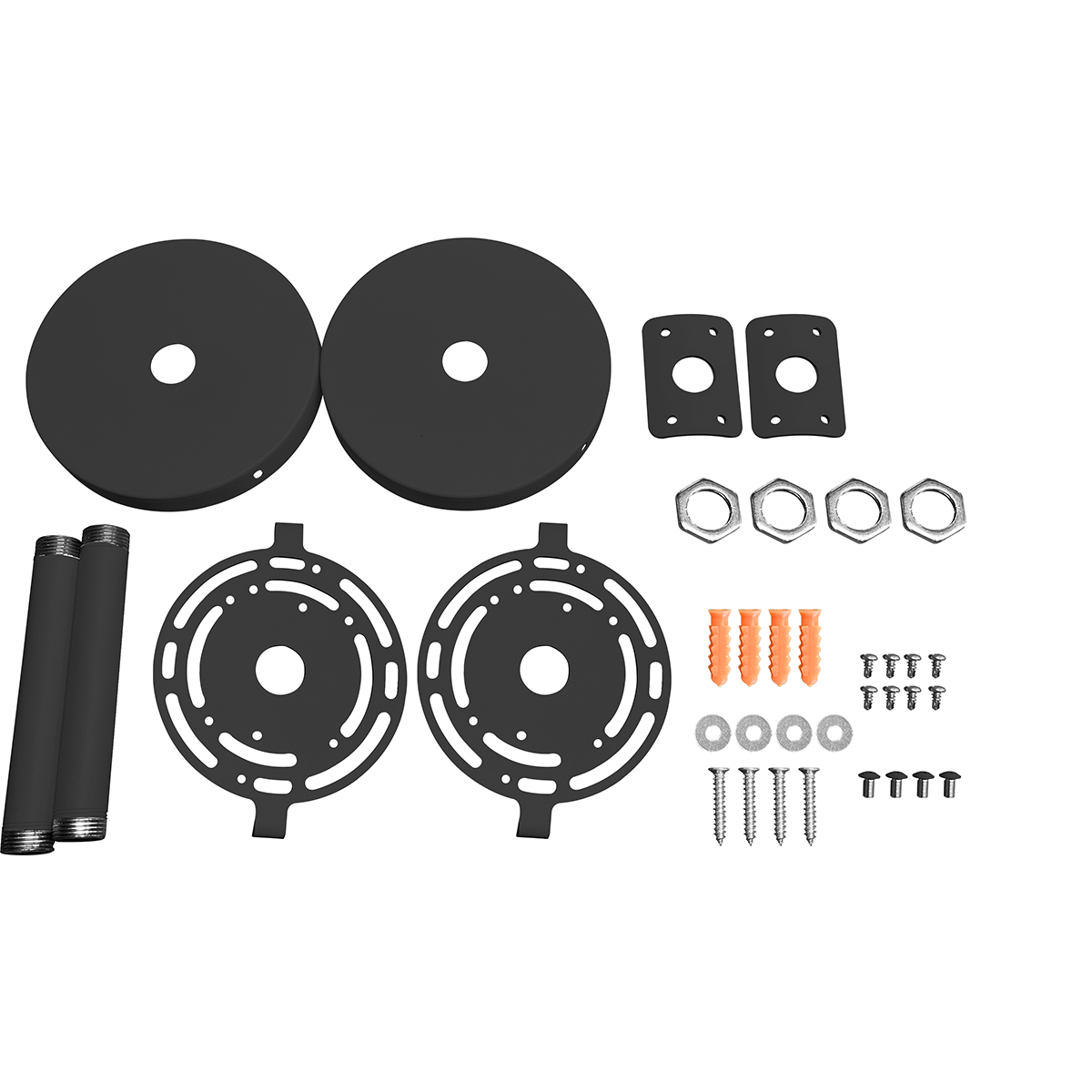 Rail - Wall-Mounted Bracket for 4FT Rounded Architectural Linear Strip — Finish: Black