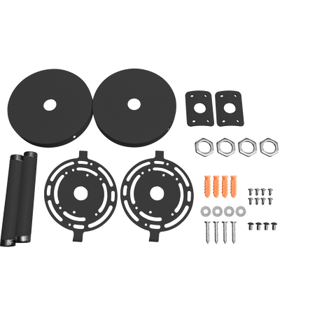 Rail - Wall-Mounted Bracket for 4FT Rounded Architectural Linear Strip — Finish: Black