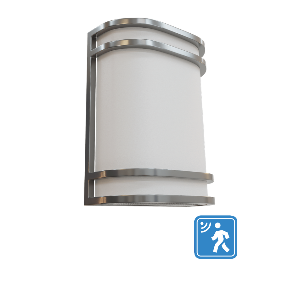 Reno Deco - BRUSH NICKEL WALL SCONCE with Integrated Microwave Sensor - Selectable Wattage: 11W/15W/23W - Selectable CCT 27/30/35/40/50K - 120V - **Requ... | RENO-WSP-MCCT-MW-MS-G2