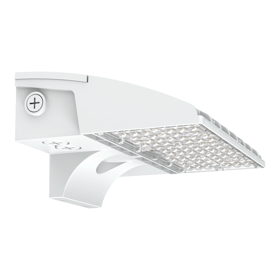 Meridian - Cut Off Wall Pack R1 - Selectable Wattage 36/48/60W - Selectable CCT 30/40/50K - 120-347V - Built-In DC Photocell — Finish: White, Reflector: R1