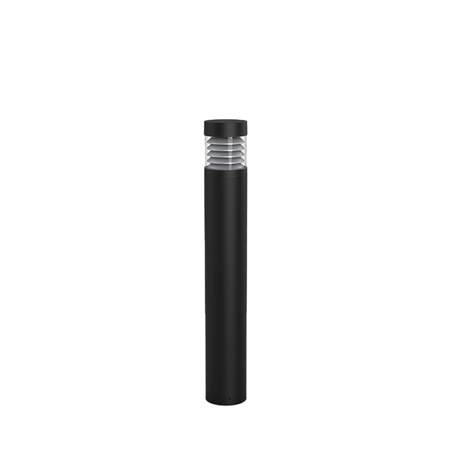 Reno Sylo - 41" Round, Flat Top, Louvre Bollard - Selectable Wattage 14/19/24W - Selectable CCT 30/40/50K - 120-347V - Black Finish | RENO-BL-RL-MV-DV-MCCT-42