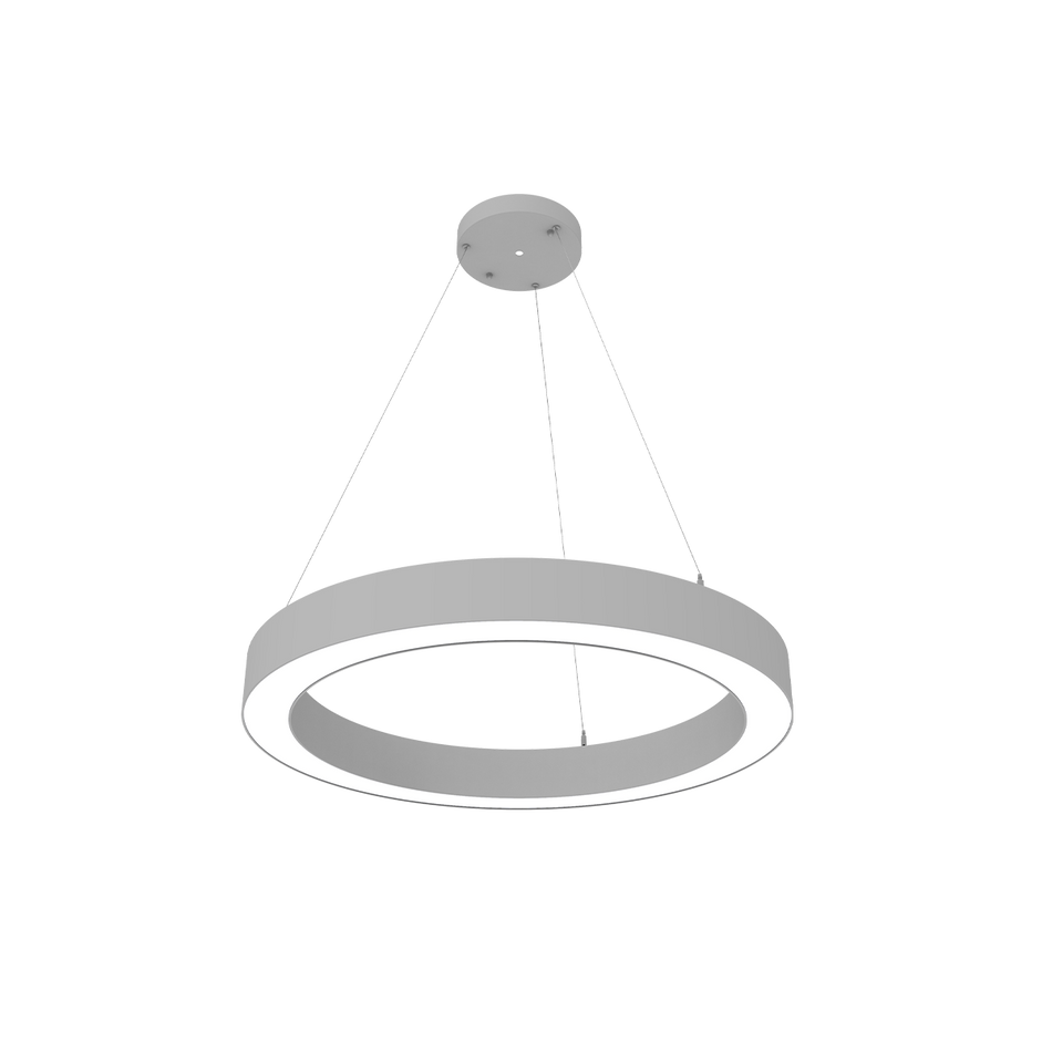 Reno Aurora - 36" Architectural Ring Fixture Selectable Wattage: 30/40/50/60W - Selectable CCT: 30/35/40/50K - Selectable Direct And Indirect Light Ratios - 120 - 347V - Suspension Cables And Canopy Included - DLC Pending — Color: White