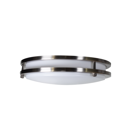 Product Display Visual of the SKU: RENO-CLD-12"-BN-MW-MCCT-G2 for Marketing of theReno 12" Slim Double Ring Ceiling Fixture 

Selectable Wattage 8/12/16W | Selectable CCT 27/30/35/40/50K | 120V | RENO-CLD-12"-BN-MW-MCCT-G2