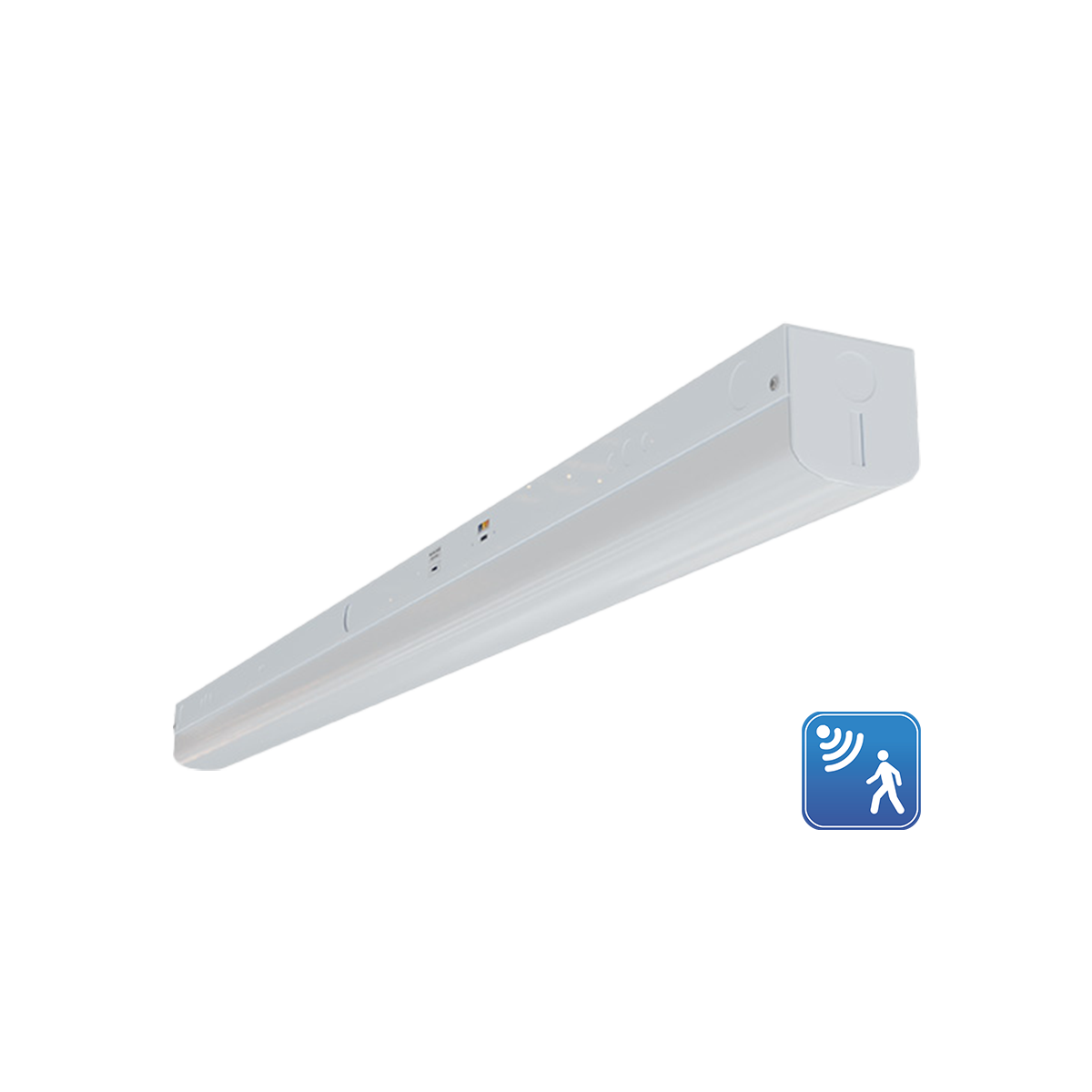 Product Display Visual of the SKU: RENO-LSN4-DV-MW-MCCT-MS for Marketing of theReno 4FT Linear Strip with Integrated Microwave Sensor 

Selectable Wattage 22/28/36/44W | Selectable CCT 3500/4000/5000K | 120-347V | Up to 173lm/W |  Factory Default Setting: Dim to 30% after 5 minutes **Must purchase a remote to configure sensor settings** | RENO-LSN4-DV-MW-MCCT-MS