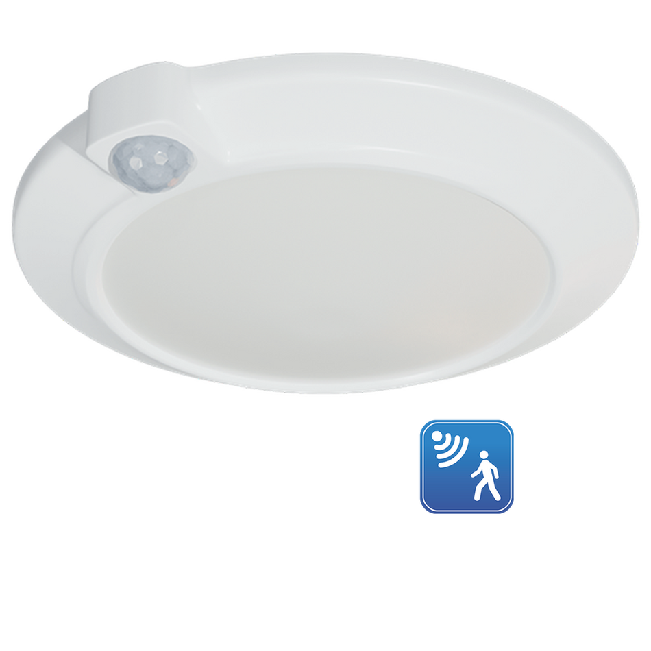 Reno Luma - 7" CLOSET LIGHT with Integrated PIR Motion Sensor - 10W - 600LM - 4000K - 120V | RENO-PIR-CSC3030-4KWH