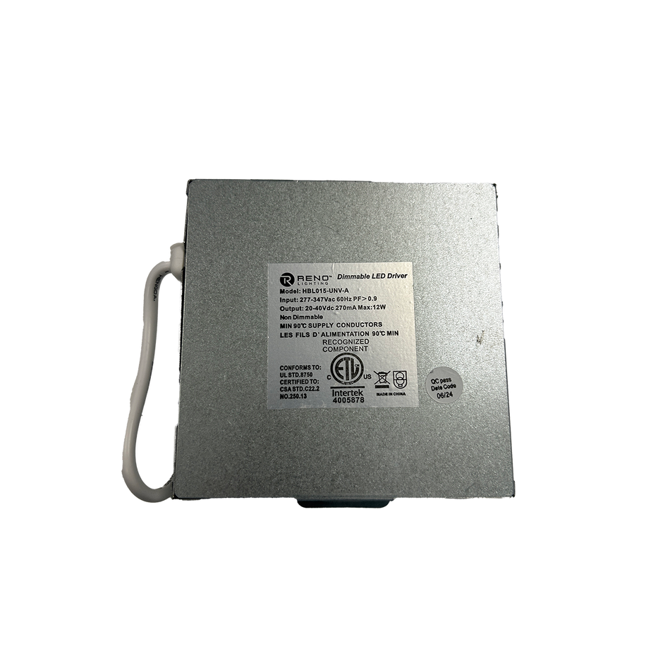 Reno AC277-347V driver for 4" slim panel light - NON Dimmable | RENO-HBL012-347V-D