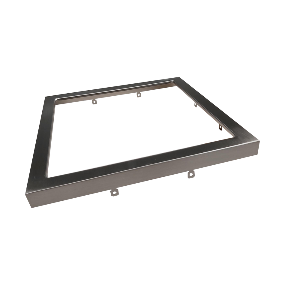 Sol - 9" Black Trim for Square Slim Surface Fixture — Finish: Brushed Nickel