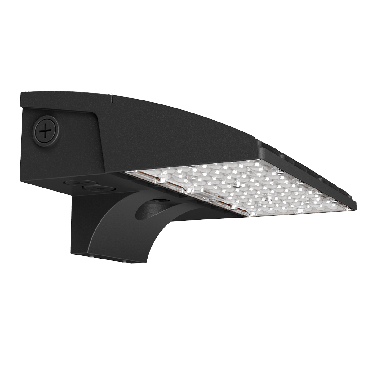 Meridian - Cut Off Wall Pack R1 - Selectable Wattage 36/48/60W - Selectable CCT 30/40/50K - 120-347V - Built-In DC Photocell — Finish: Black, Reflector: R1