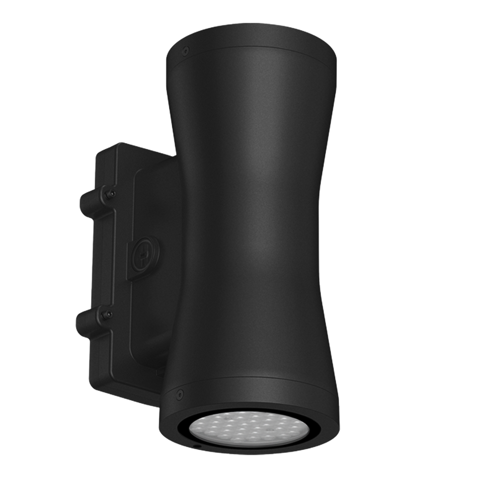 Reno Clessidra - 7" Up/Down/Up&Down Wall Sconce - Selectable Wattage 18/30/45/60W - Selectable CCT 30/40/50K - 120-347V - Black Finish | RENO-CYDL-MW-DV-MCCT-7-HL-BK