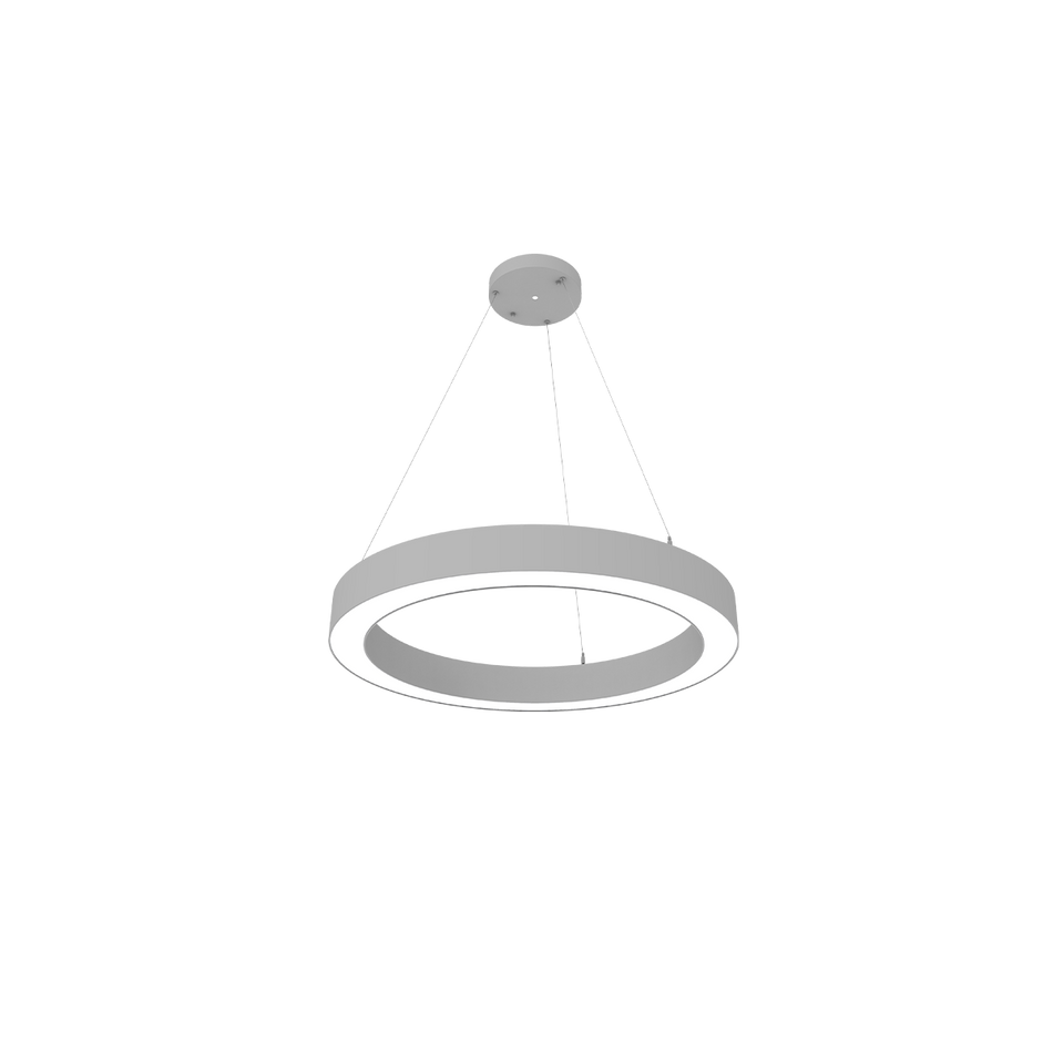 Reno Aurora - 24" Architectural Ring Fixture Selectable Wattage: 10/20/30/40W - Selectable CCT: 30/35/40/50K - Selectable Direct And Indirect Light Ratios - 120-347V - Suspension Cables And Canopy Included - DLC Pending — Color: White